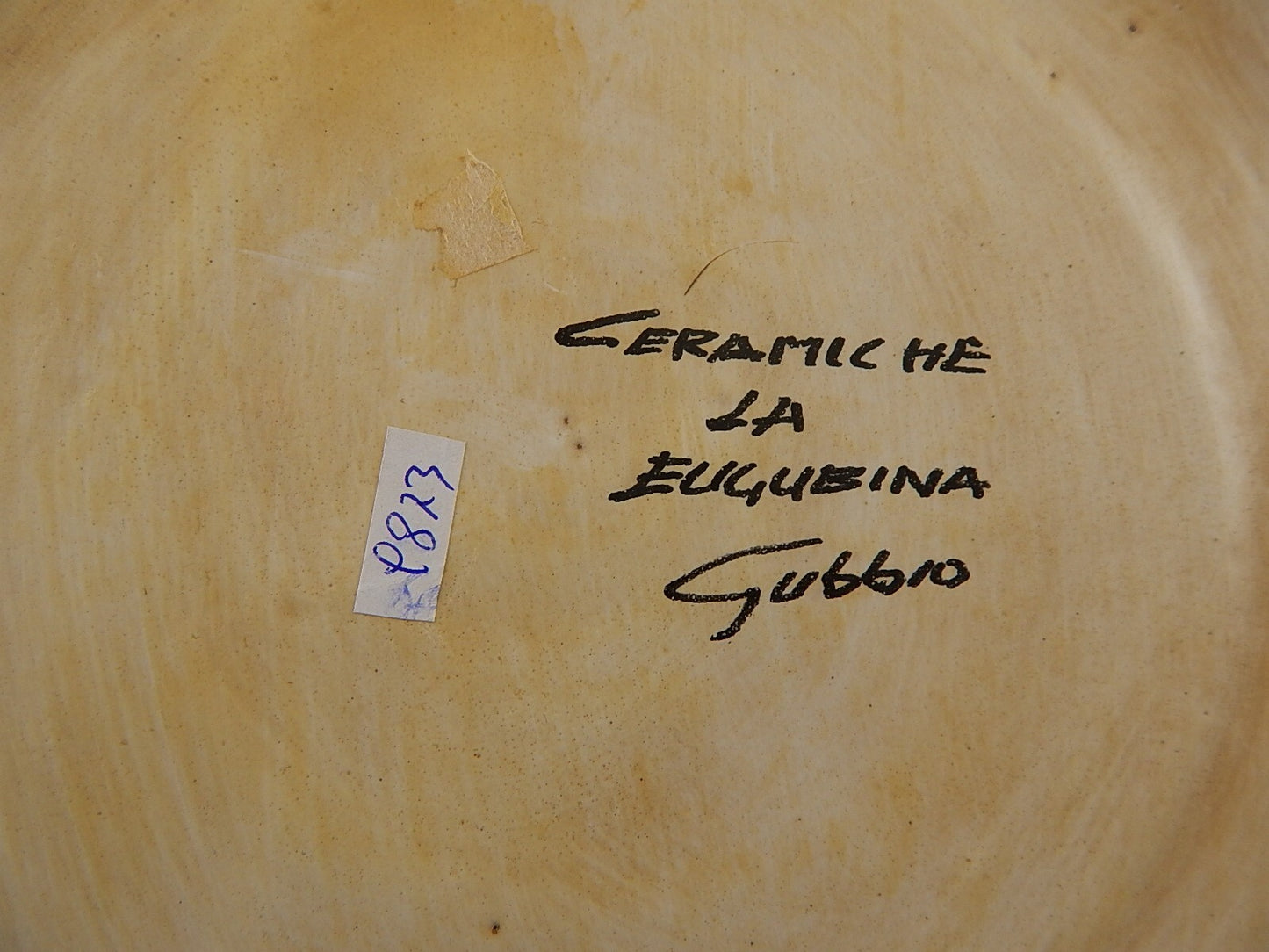 VINTAGE CERAMICA ARTISTICA LA EUGUBINA PIATTO PARETE GUBBIO STEMMA ARALDICO