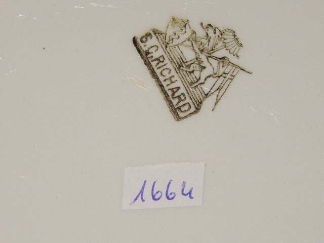 ANTICO SERVIZIO 18 PIATTI CERAMICA RICHARD MILANO FINE 800 BIANCO E ORO IMPERO