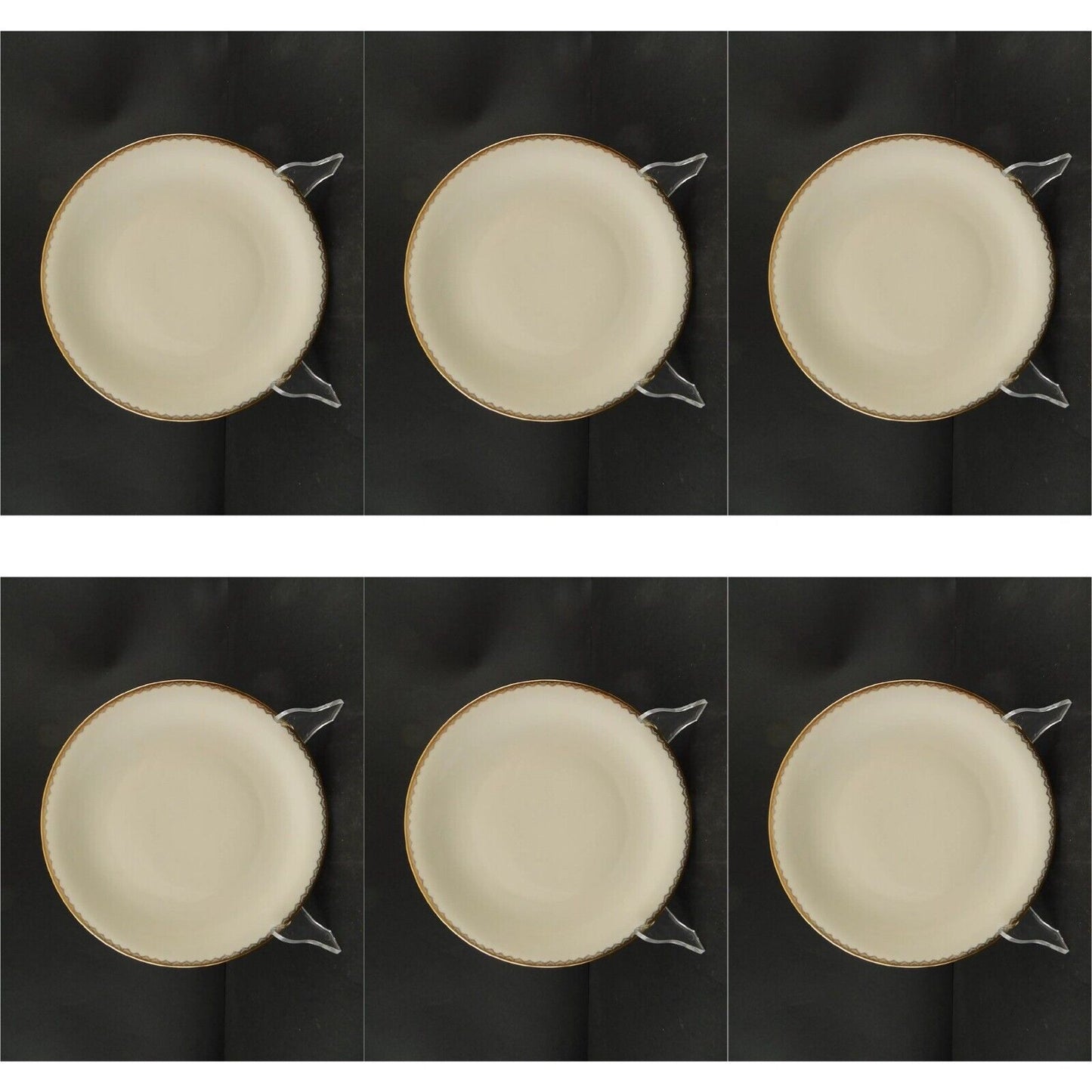 ANTICO SERVIZIO 6 PIATTI IMPERO PORCELLANA DECORO ORO OSCAR SCHALLER BAVARIA