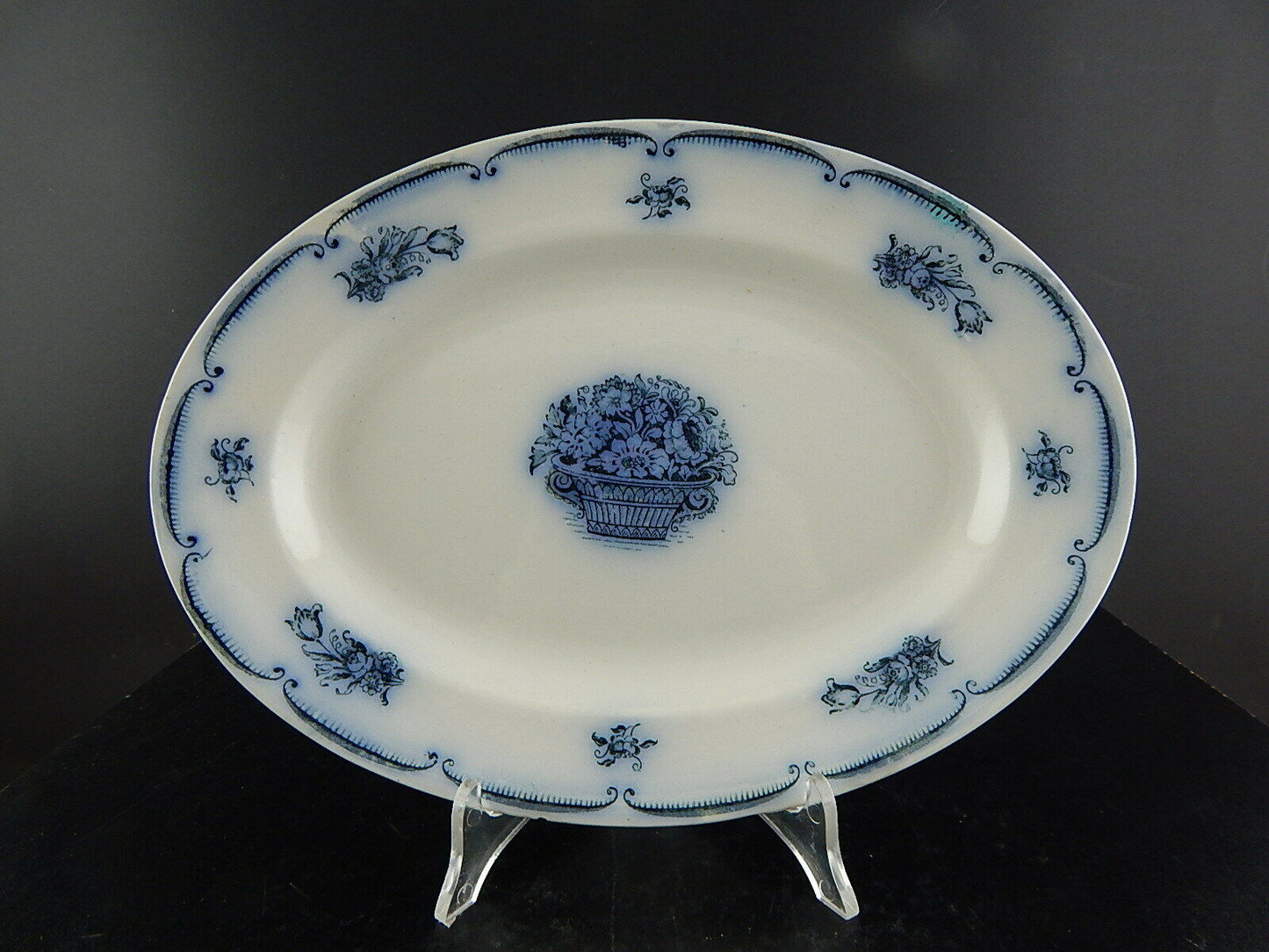 ANTICO AUTENTICO RARO PIATTO PORCELLANA VASSOIO SECONDA META' 800 GUSTAVSBERG