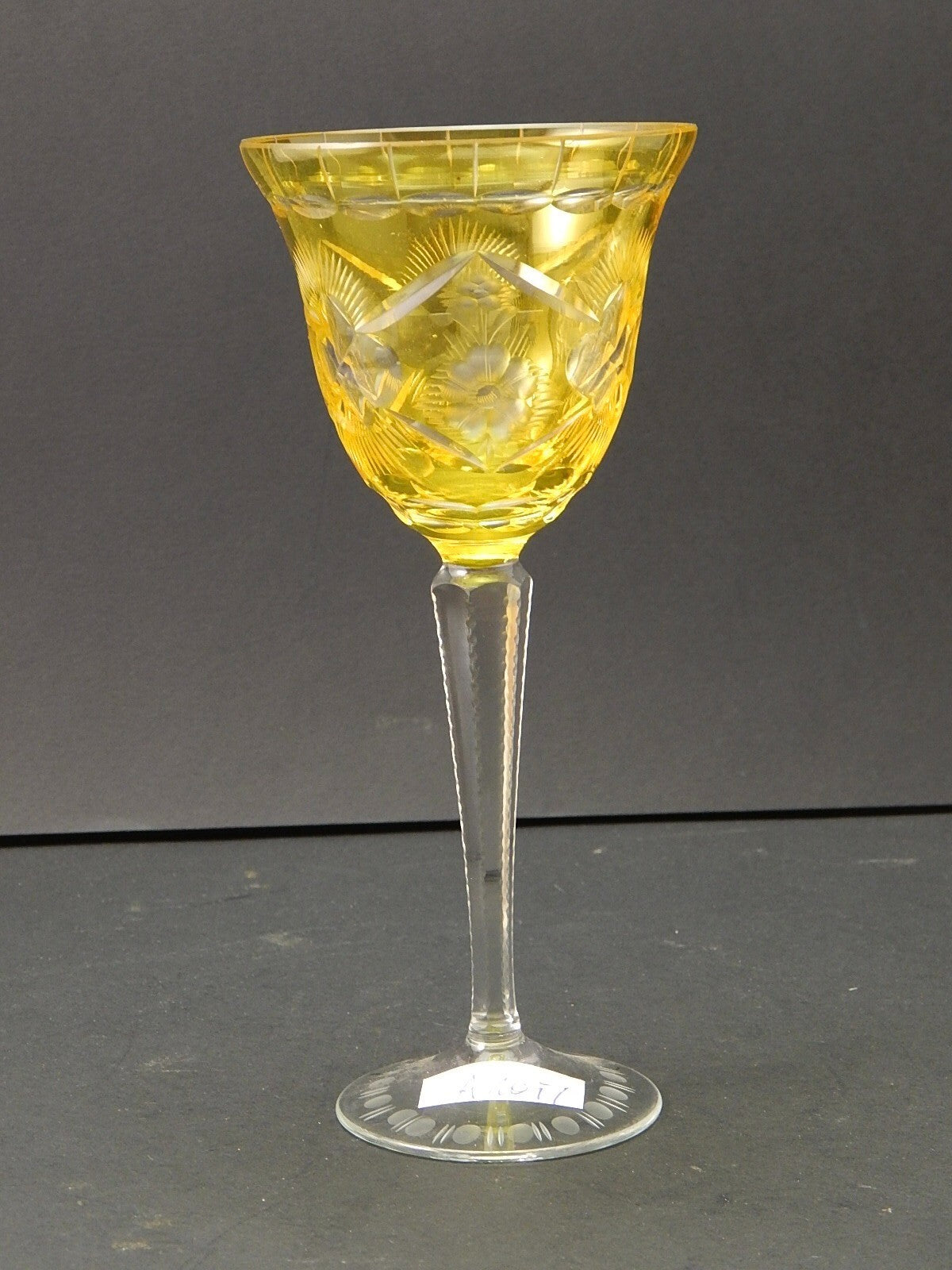 PREZIOSO VINTAGE BICCHIERE CALICE CRISTALLO BOEMIA MOLATO A1050