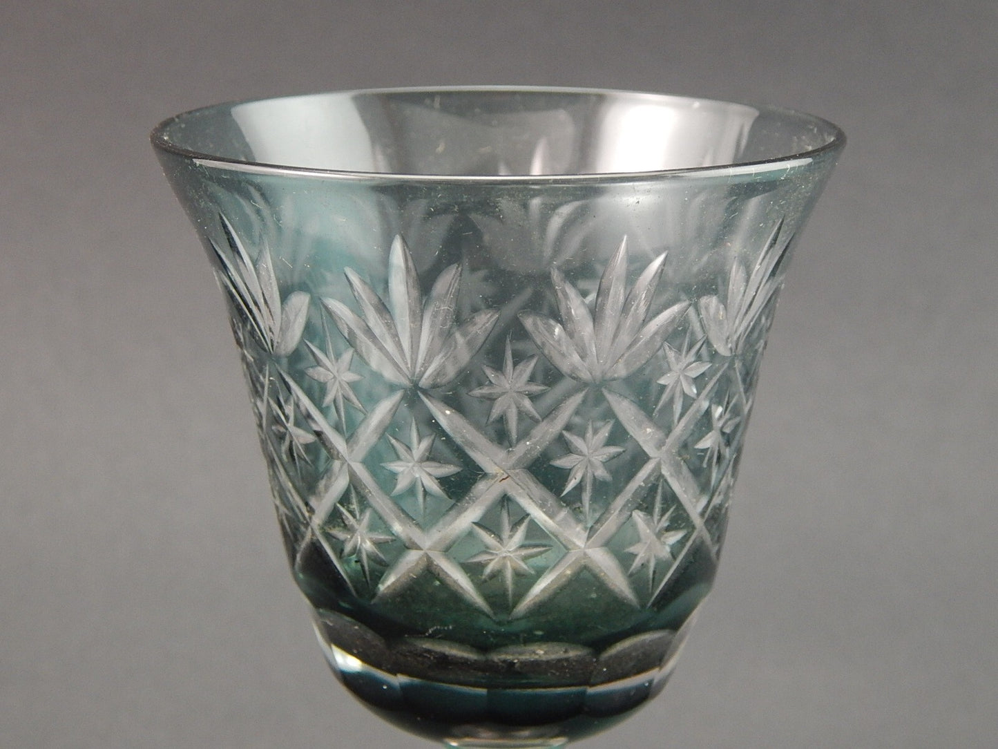 ANTICO PREZIOSO BICCHIERE CALICE CRISTALLO MOLATO BOEMIA