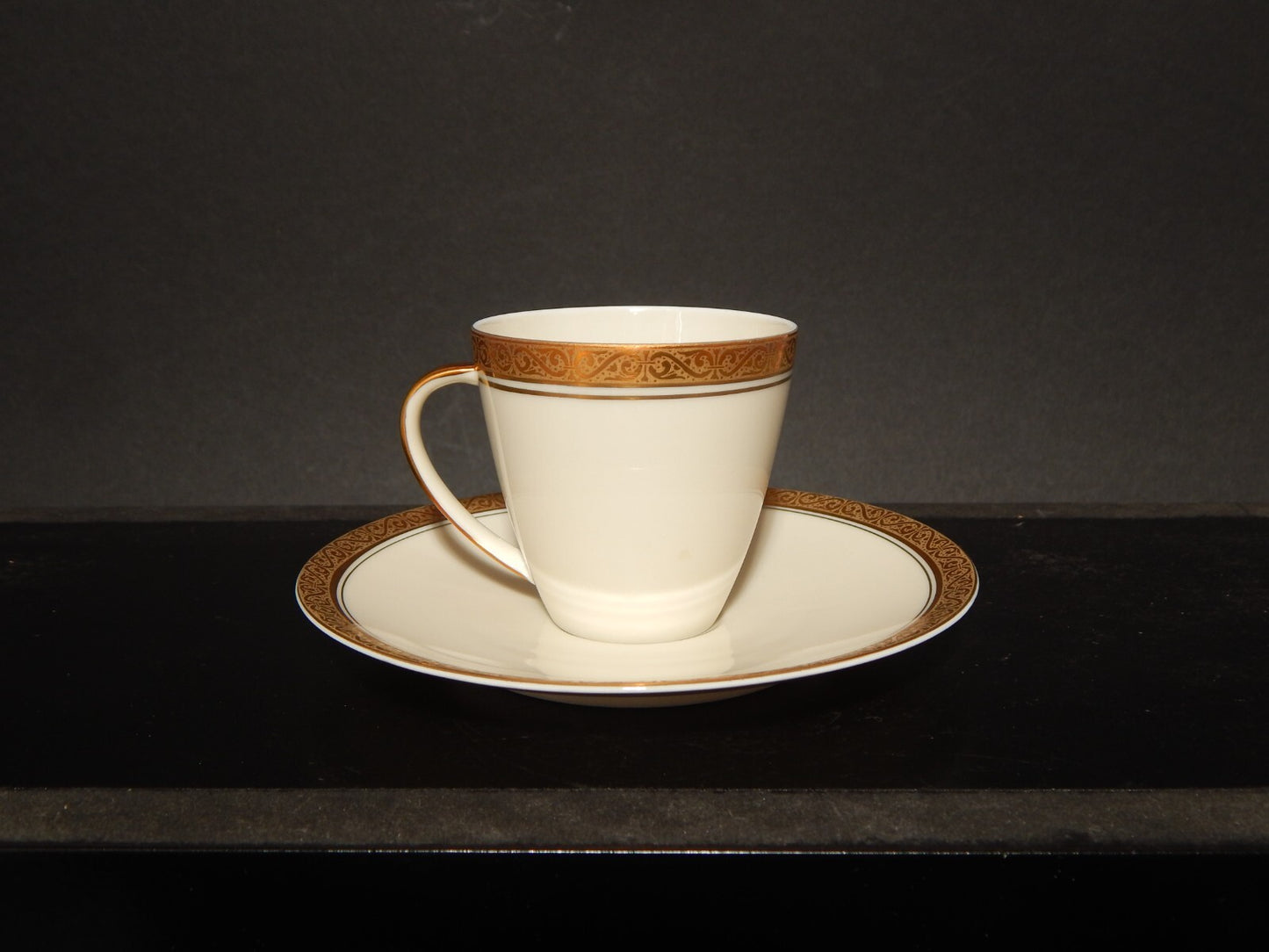 ANTICO SERVIZIO 6 TAZZINE CAFFÈ PORCELLANA JOHANN HAVILAND BAVARIA DECORO ORO