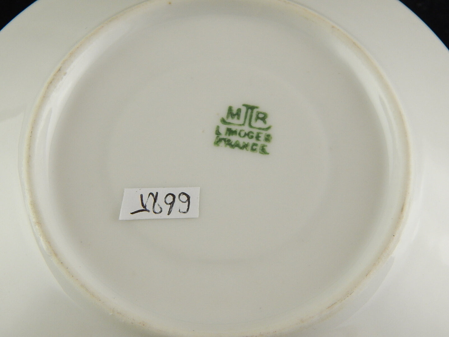 ANTICO SET TAZZA PIATTO PORCELLANA LIMOGES ART NOUVEAU LIBERTY DIPINTA MANO