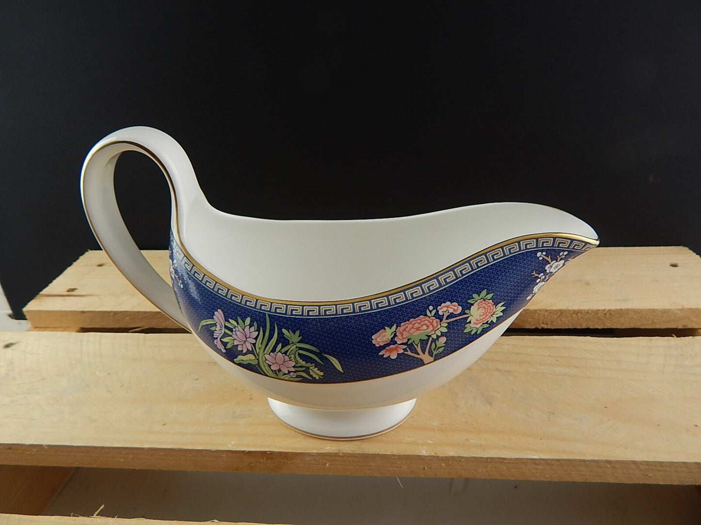 VINTAGE 1986 SALSIERA PORCELLANA WEDGWOOD SAUCE PAN BLUE SIAM