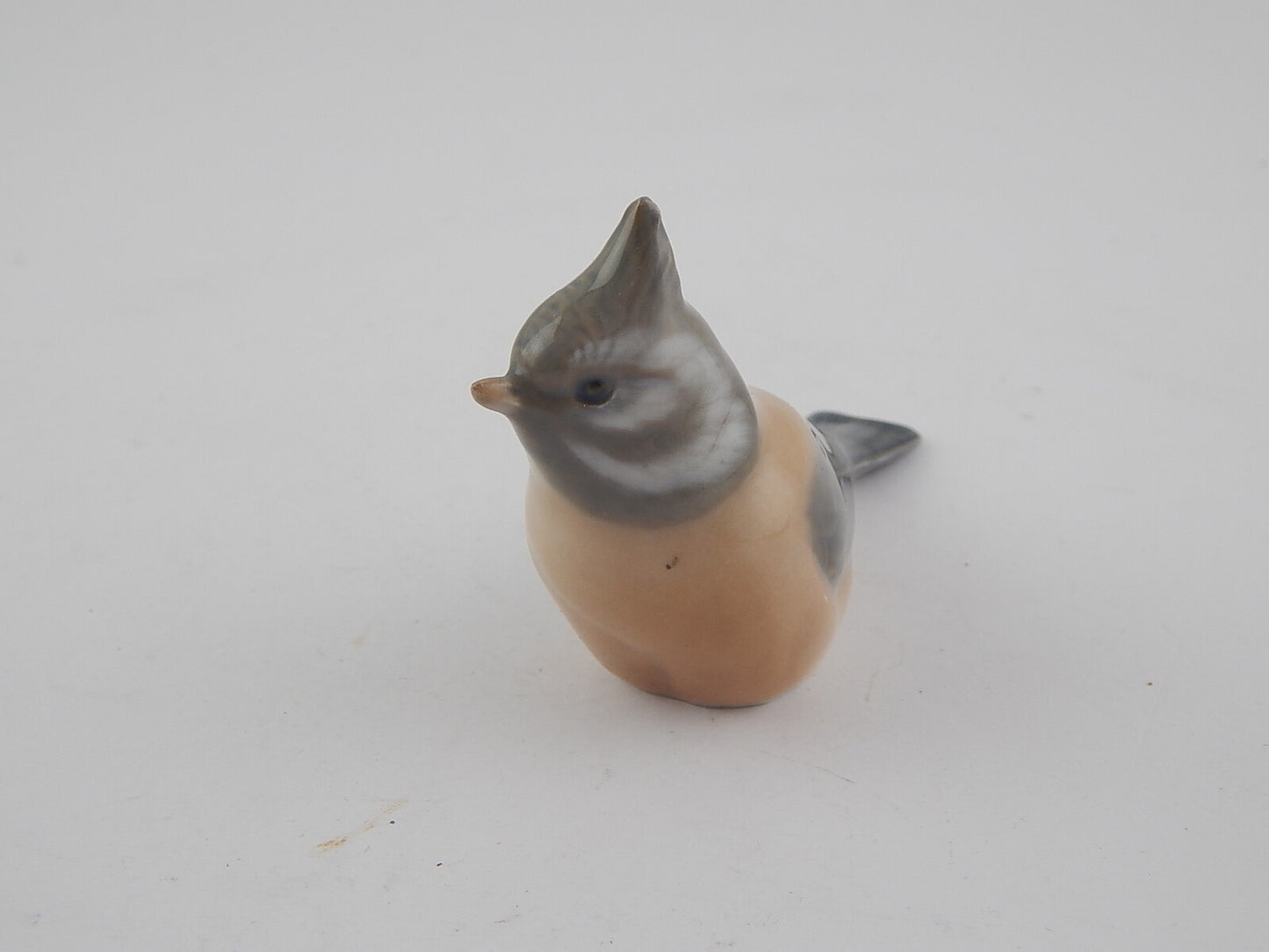 ROYAL COPENHAGEN ANTICA STATUINA PORCELLANA CINCIA DAL CIUFFO CRESTED TITMOUSE