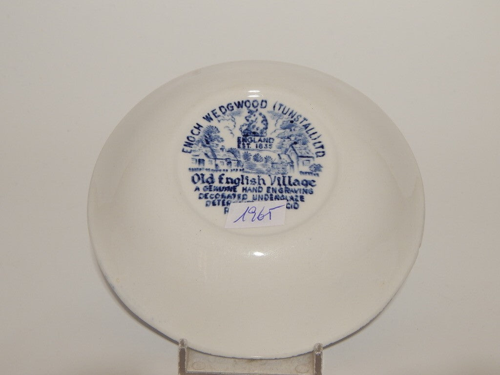 PORCELLANA VINTAGE SET 3 CIOTOLE ENOCH WEDGWOOD OLD ENGLISH VILLAGE STAMPA MANO