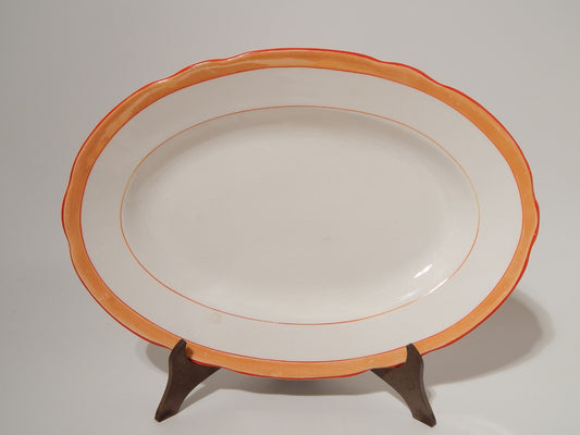 ANTICO ART DECO' RARO VASSOIO SOCIETÀ CERAMICA REVELLI LAVENO FASCIA ARANCIO