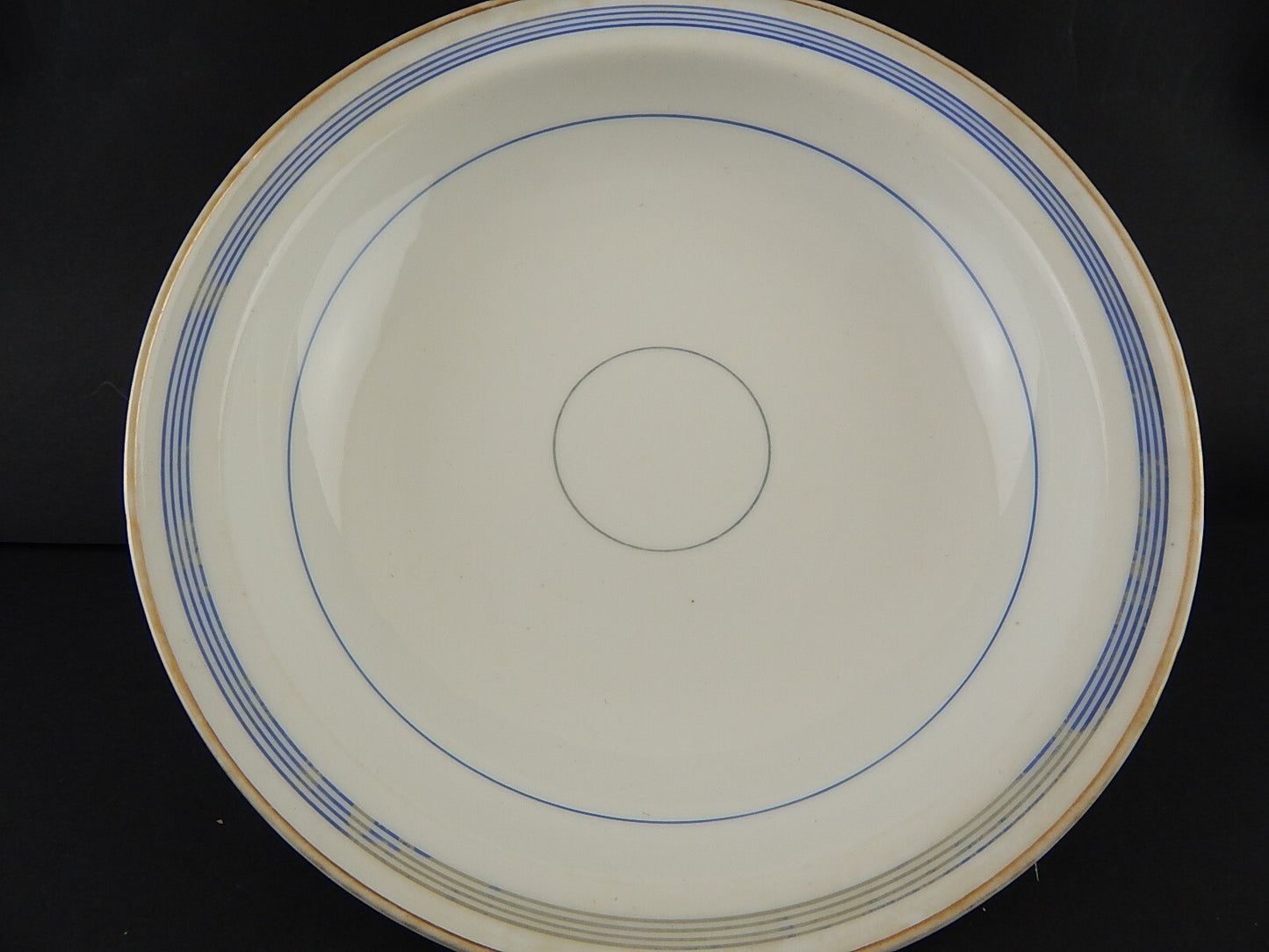 ANTICA INSALATIERA CENTROTAVOLA PORCELLANA PARIGI BIANCA BLU ORO NAPOLEONE III #