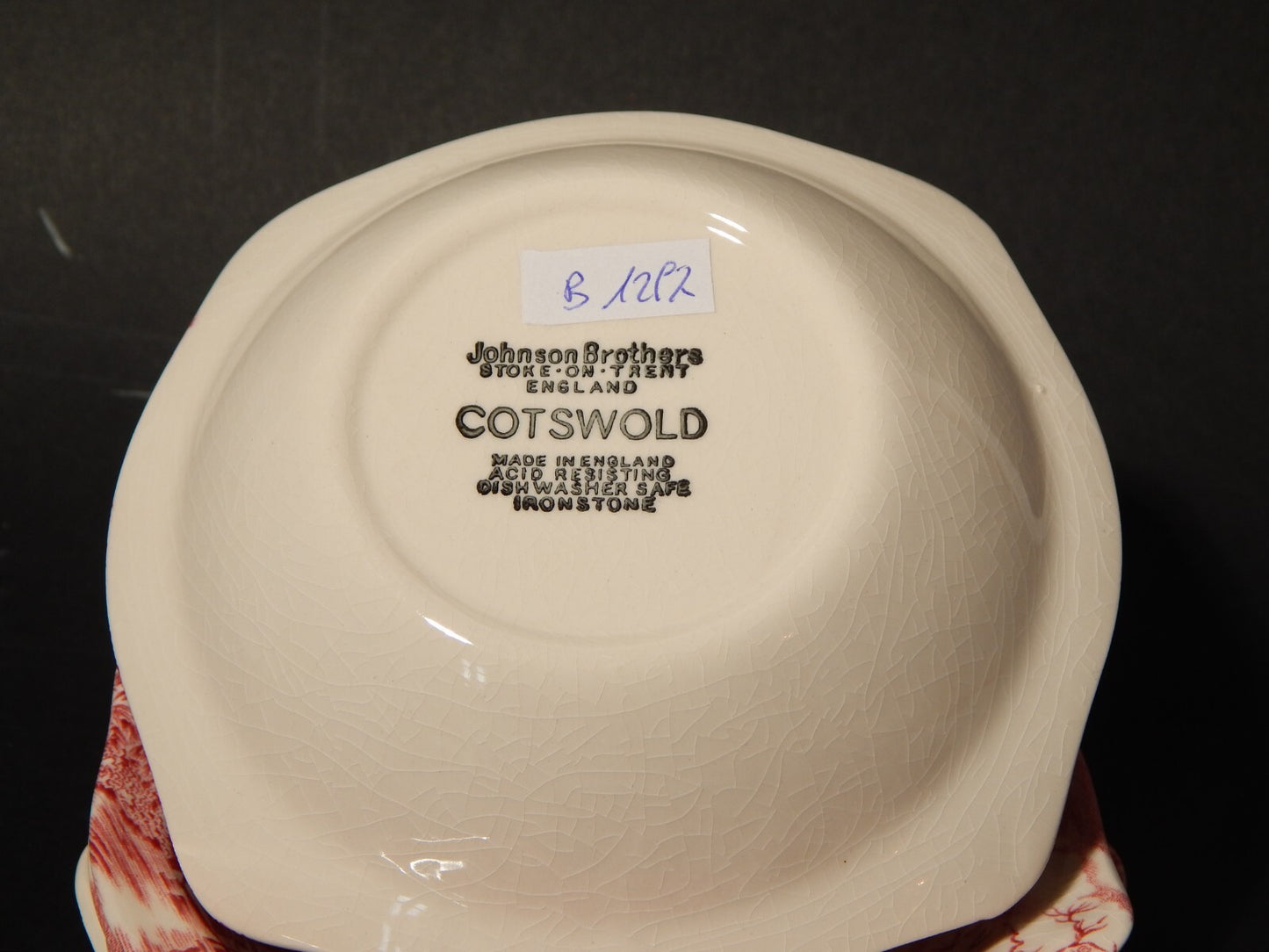 ANTICHE JOHNSON BROS 5 CIOTOLE MACEDONIA SEMI PORCELLANA DECORO COTSWOLD ROSSO