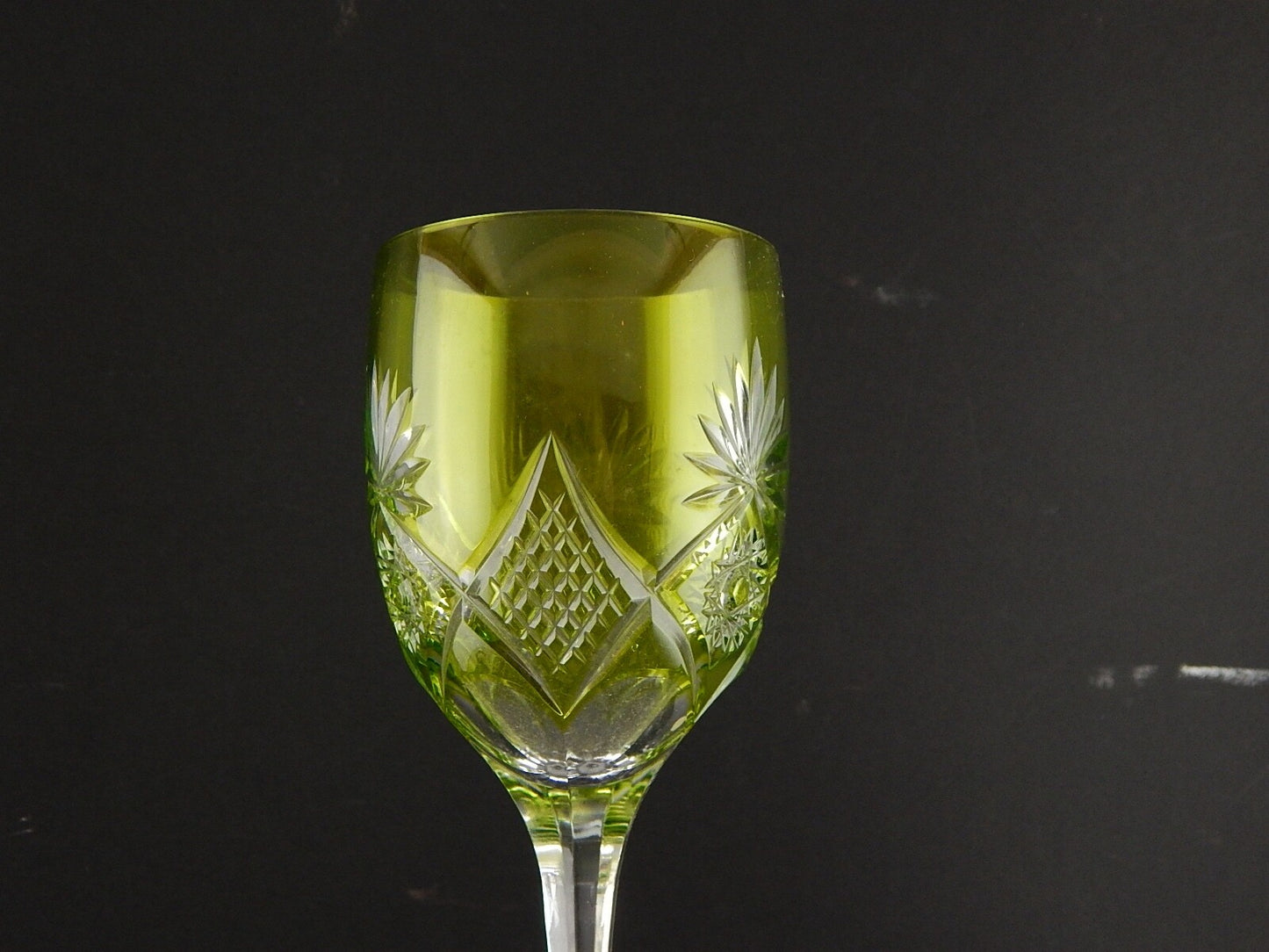 VINTAGE BICCHIERE CALICE CRISTALLO GERMANIA MOLATO NACHTMANN VERDE RESEDA