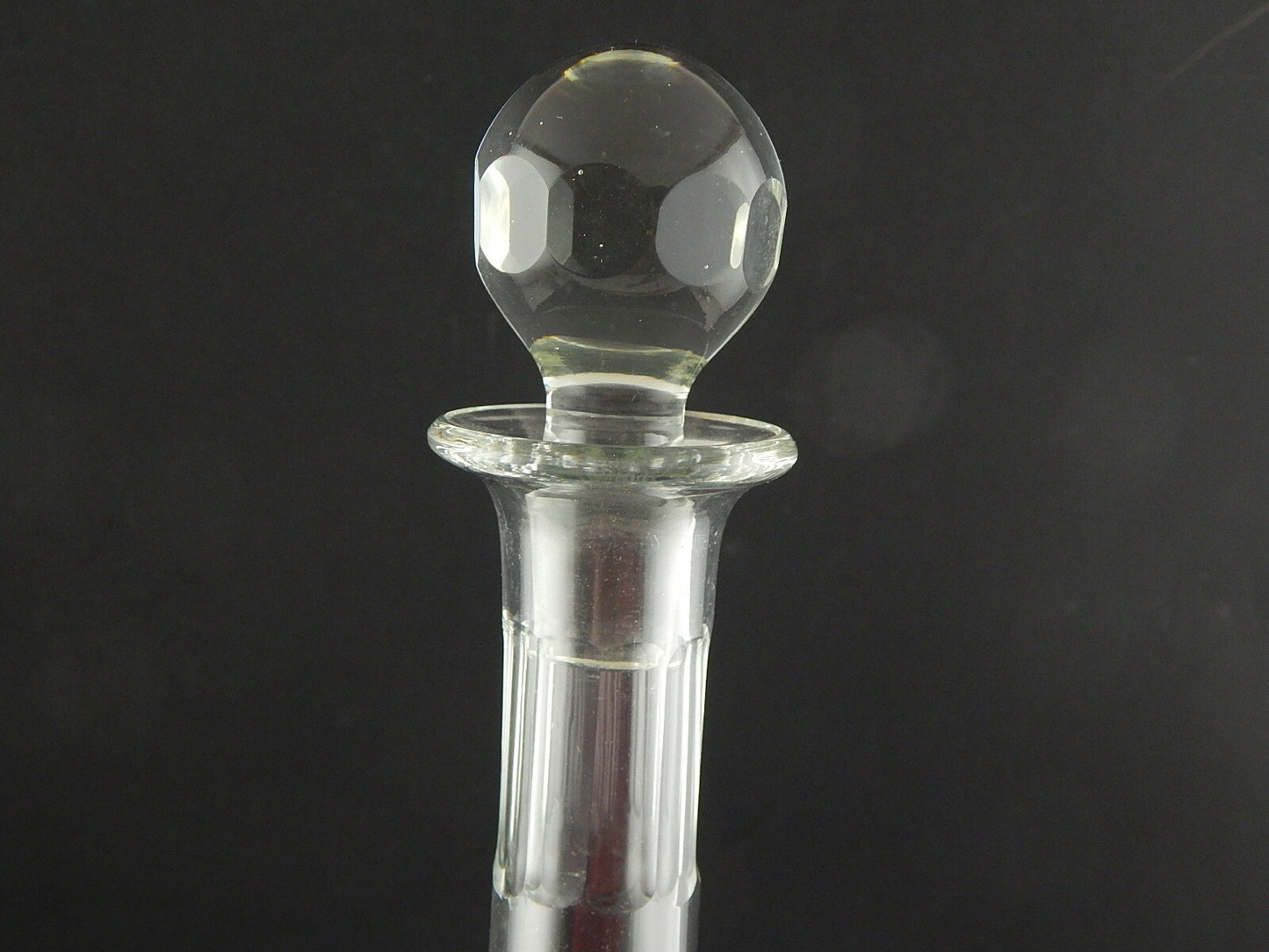 ANTICA RARA BOTTIGLIA TAVOLA ART DECO CRISTALLO MOLATO INCISO BOEMIA