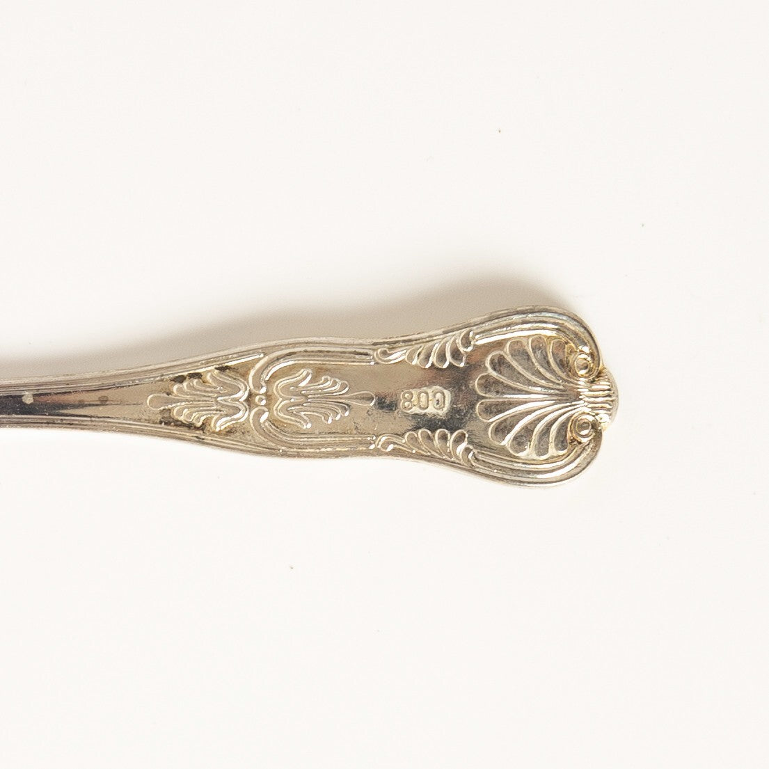 VINTAGE SET 6 FORCHETTE TORTA ARGENTATE ARG. 800 STILE ROCAILLE CONCHIGLIA