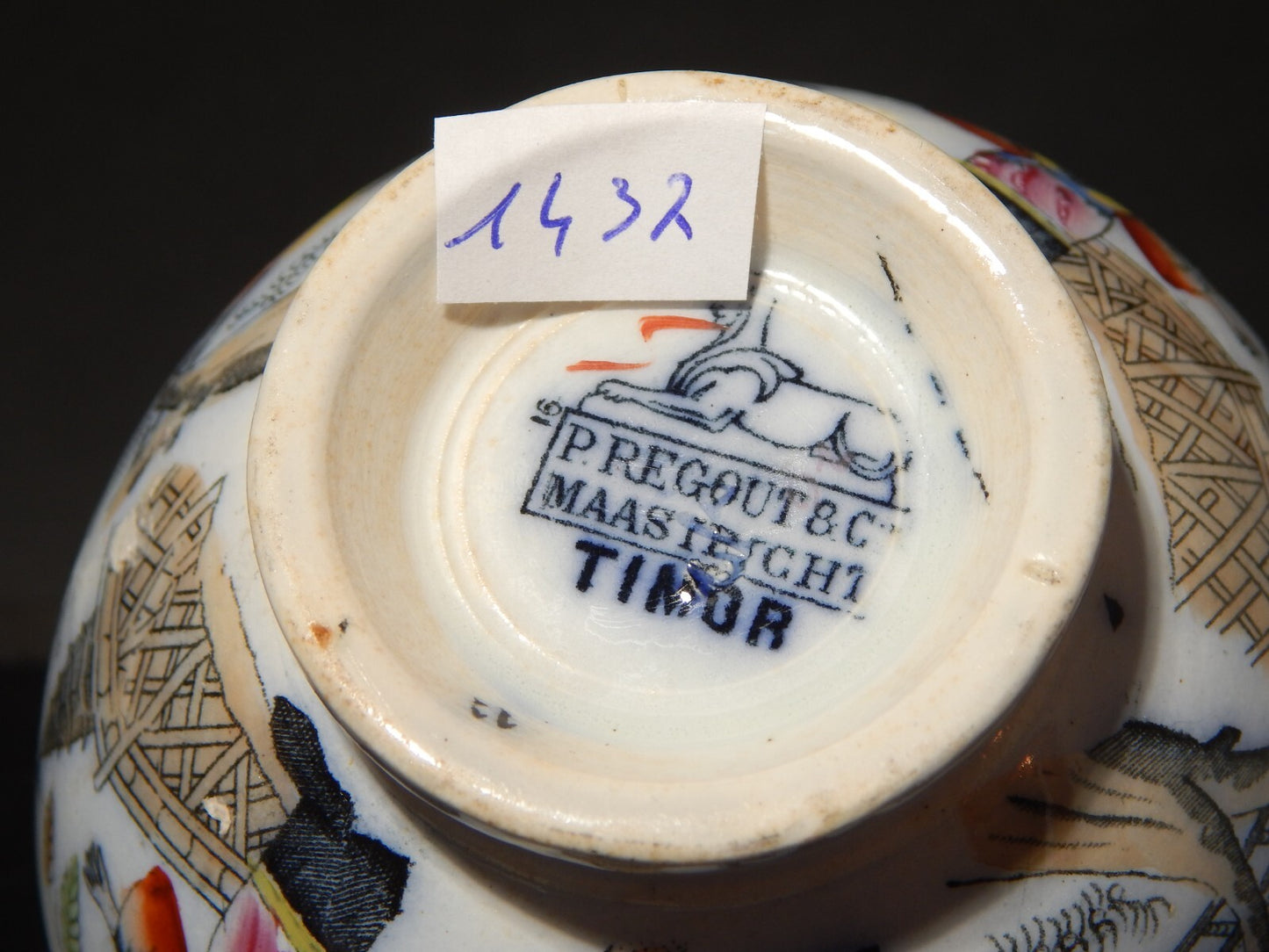 ANTICA CIOTOLA PICCOLA SCODELLA PORCELLANA MAASTRICHT PETRUS REGOUT TIMOR