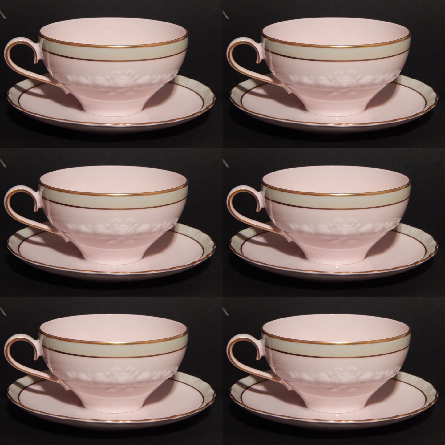 PREZIOSO SERVIZIO DA TÈ PORCELLANA HUTSCHENREUTHER PORCELAINE ROSE ROSA ANTICO