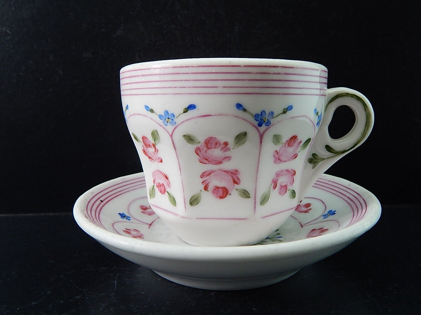 ANTICA TAZZA IMPERO PORCELLANA DOPPIO SPESSORE VECCHIO PARIGI DIPINTA PRIMO 800