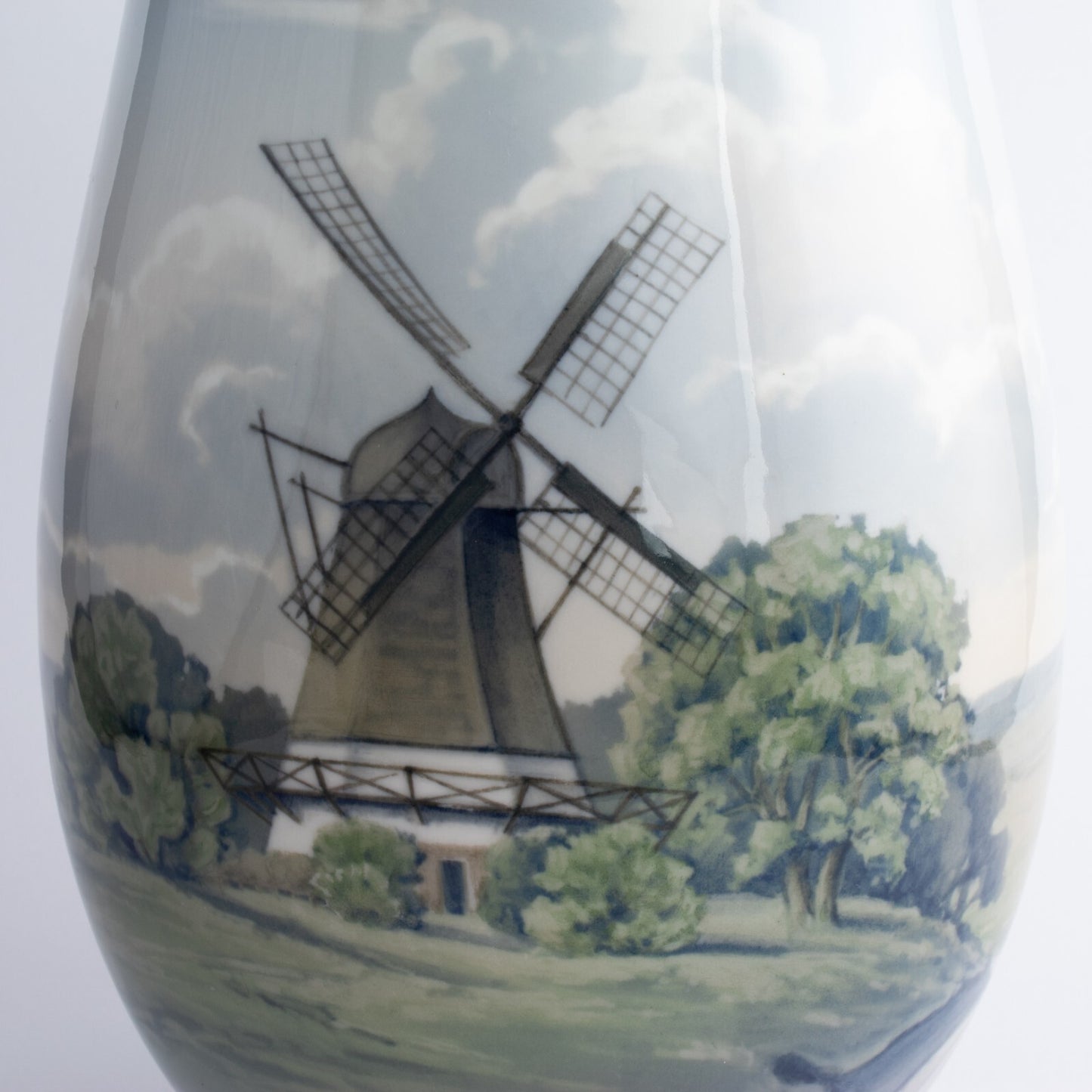 VASO GRANDE PORCELLANA ROYAL COPENHAGEN BING&GRONDAHL "Mulino Campagna" 8708-440