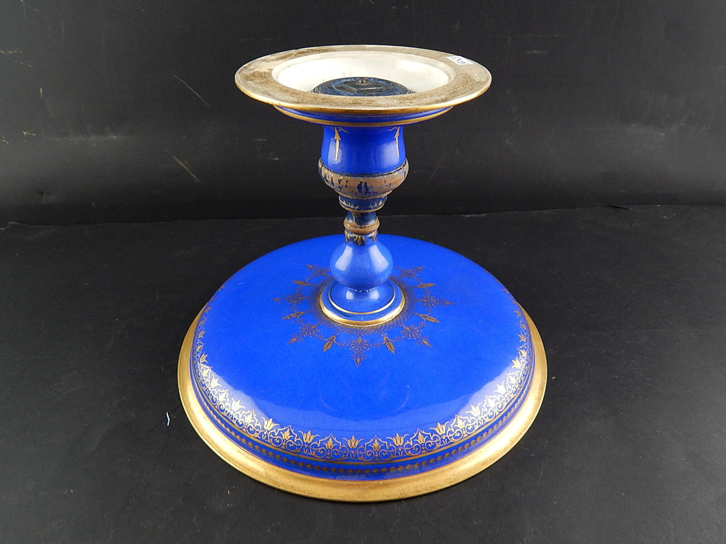 ANTICA 1866 ALZATA CENTROTAVOLA PORCELLANA MARCHIO SEVRES S.66 DECORO FARFALLA