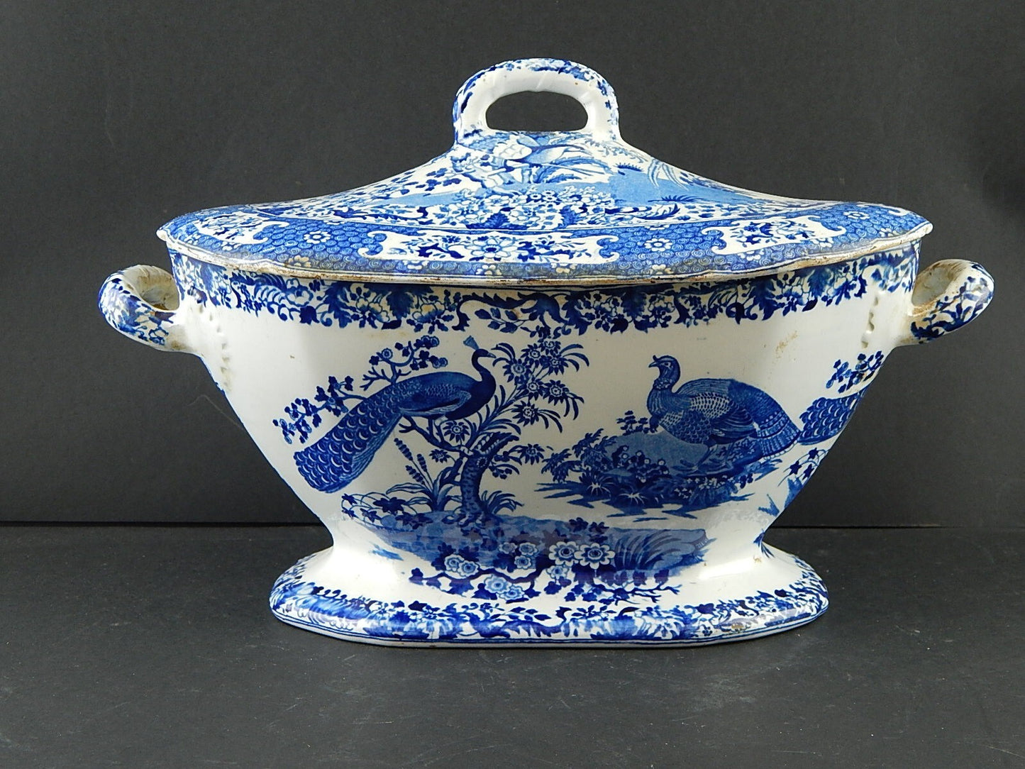 ANTICA INTROVABILE CENTROTAVOLA ZUPPIERA CERAMICA FINE 1700 GEORGIAN PERIOD