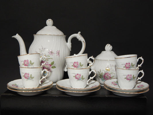 PREZIOSO RICHARD GINORI SERVIZIO CAFFE' PORCELLANA MODELLO VECCHIO GINORI FIORI