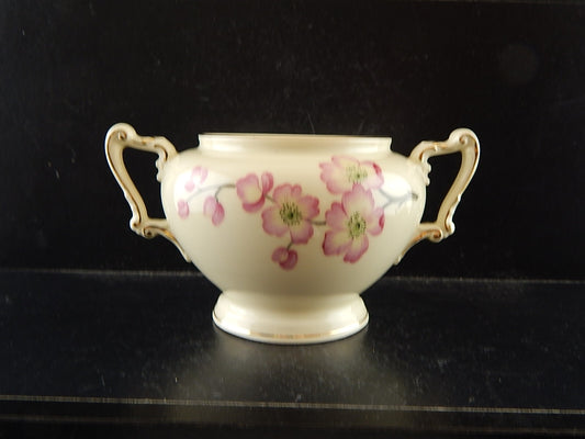 ANTICA ART DECO ZUCCHERIERA PORCELLANA HEINRICH &CO SELB BAVARIA FIORI PESCO