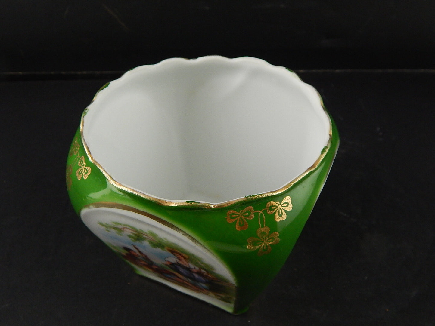 ANTICO ROMANTICO VASO CACHE POT PORCELLANA CARL TIELSCH ALTWASSER SILESIA