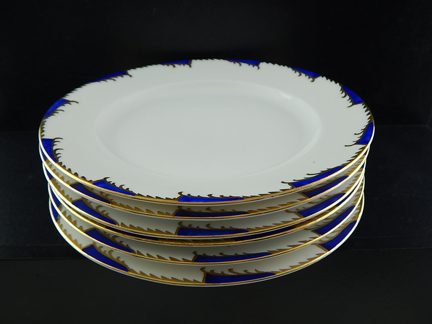 ANTICO ART DECO SERVIZIO 6 PIATTI DESSERT PORCELLANA BAUER&PFEIFFER WÜRTTEMBERG