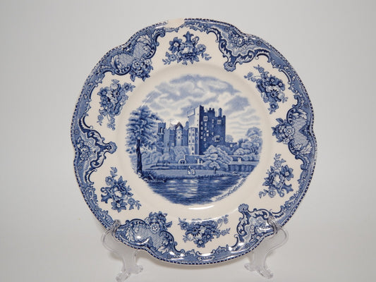 VINTAGE JOHNSON BROS OLD BRITAIN CASTLE BLU PIATTO PIANO PORCELLANA DIFETTO 1910