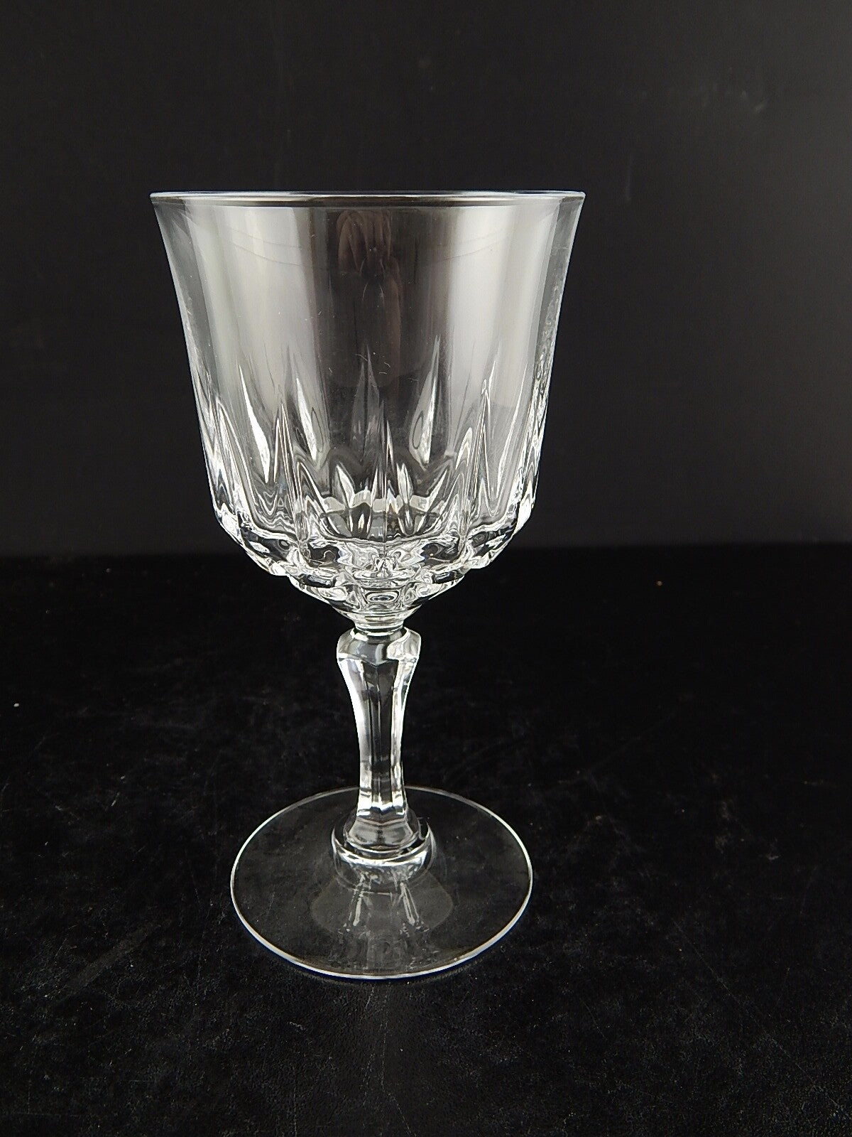 ANTICO ELEGANTE ART DECO SERVIZIO 6 BICCHIERI CALICI CRISTALLO BOEMIA MOLATI