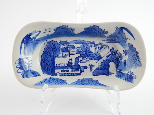 ANTICO VASSOIO PORCELLANA ORIENTALE BIANCO E BLU ANTIQUE CHINESE PORCELAIN TRAY