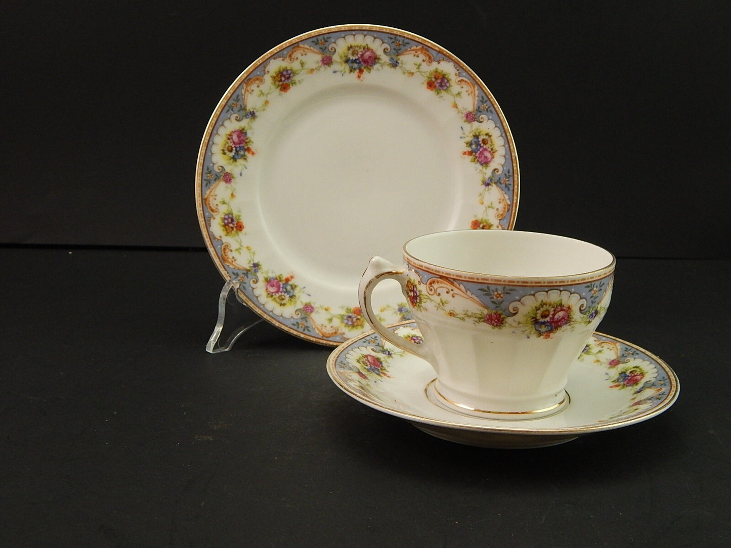 ANTICO ART DECO TRIO TAZZA TE' PORCELLANA CARL TIELSCH ALTWASSER SILESIA 1930