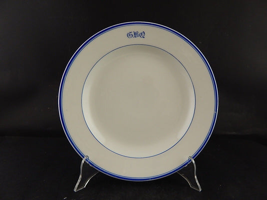 ANTICO PREZIOSO VASSOIO ROTONDO PORCELLANA DI PARIGI PROFILI BLU FINE 800