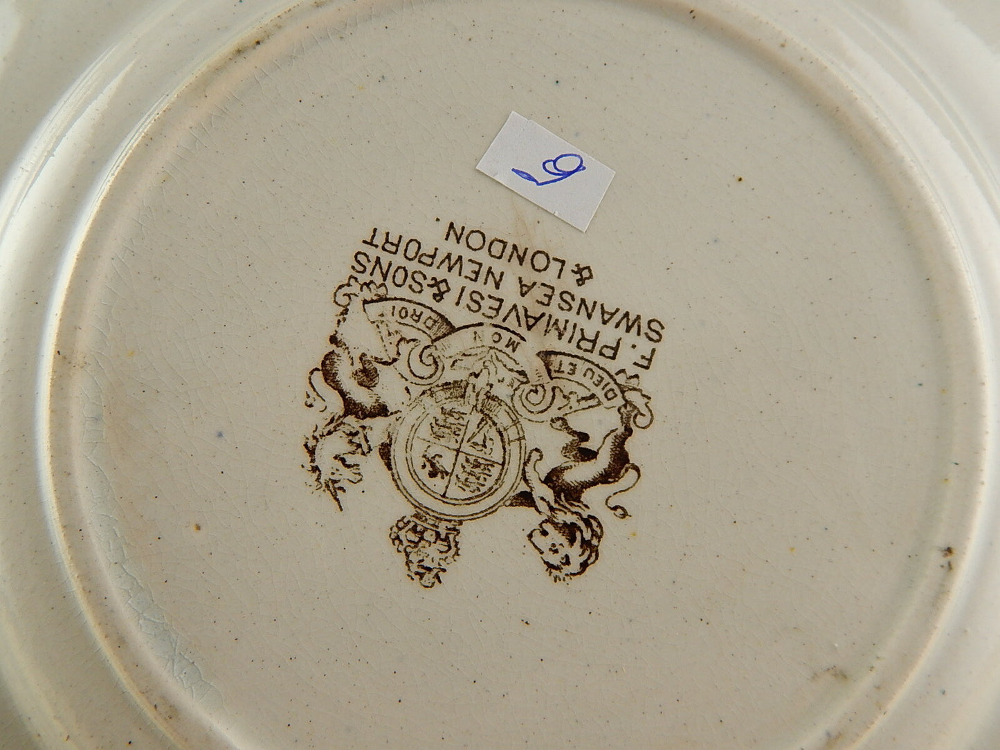 ANTICO 1800 PIATTO PORCELLANA CERAMICA PRIMAVESI & SONS SWANSEA NEWPORT LONDON