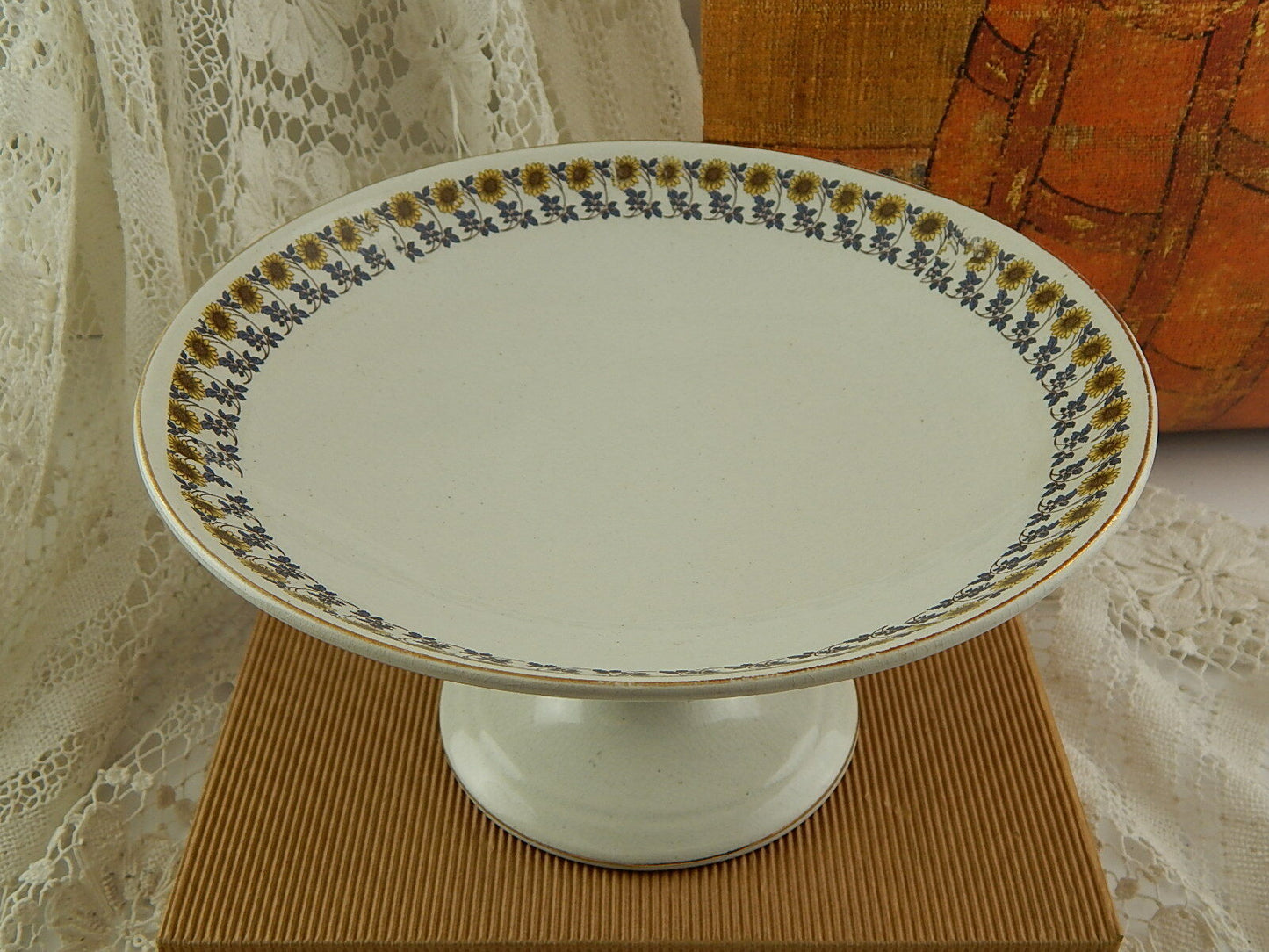 ANTICA RARA ALZATA FRUTTIERA SOCIETÀ CERAMICA ITALIANA LAVENO I GIRASOLI