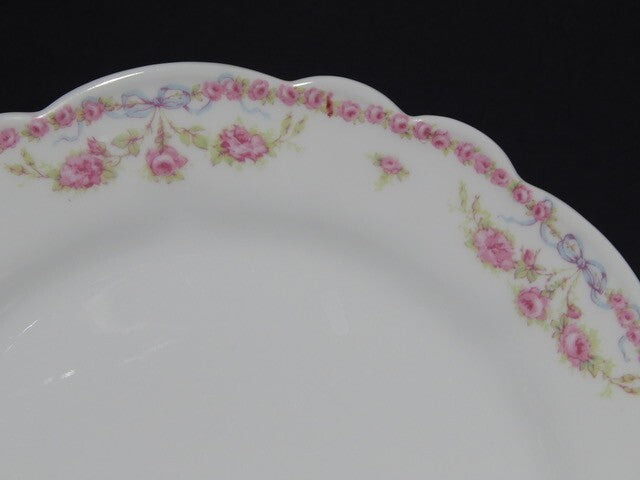 ANTICO SERVIZIO 6 PIATTI PORCELLANA LIBERTY GHIRLANDE LIMOGES MARTIN FRERES