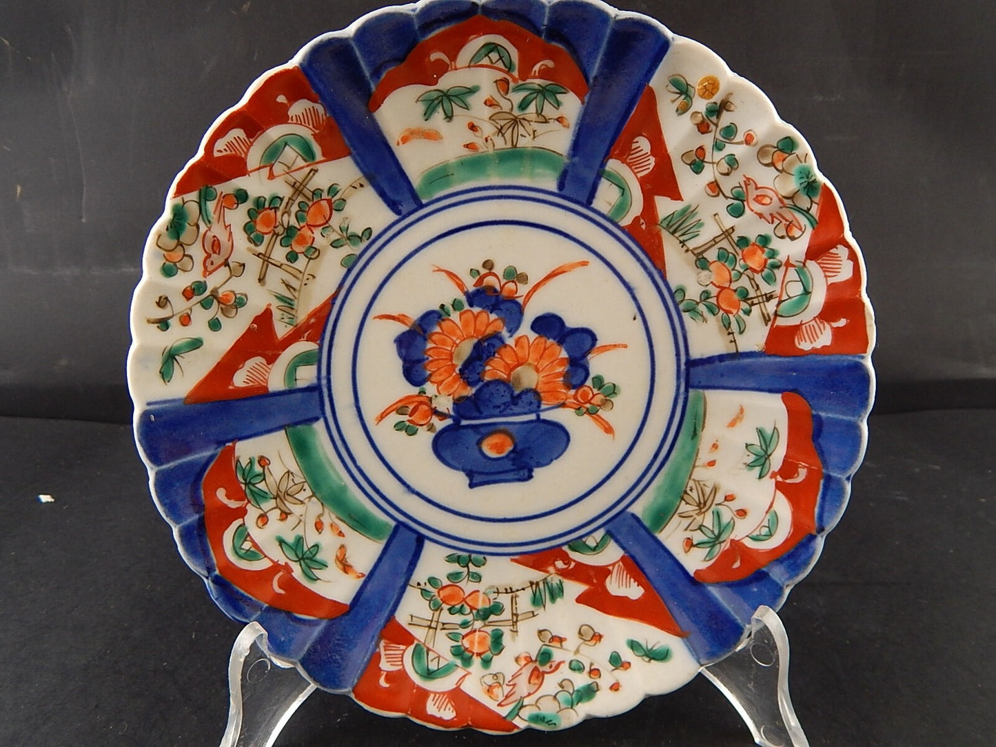 ANTIQUARIATO ORIENTALE PIATTO PORCELLANA GIAPPONE IMARI DIPINTO MANO XIX SECOLO#