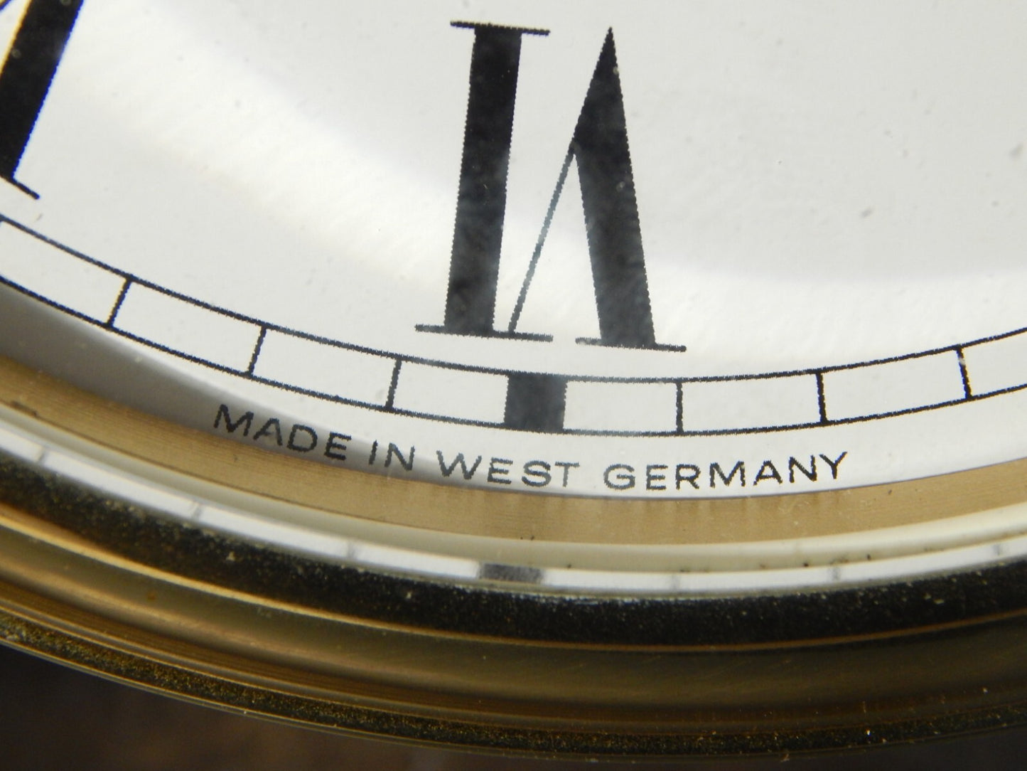 VINTAGE OROLOGIO QUARZO ROYAL MARINER SCHATZ OTTONE E VETRO MADE WEST GERMANY