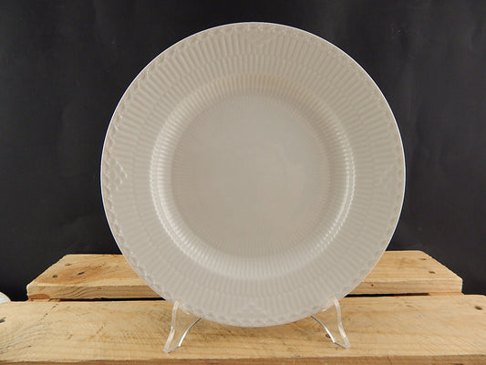 ROYAL COPENHAGEN WHITE FLUTED HALF LACE PLATE PIATTO PORCELLANA BIANCA CM 25