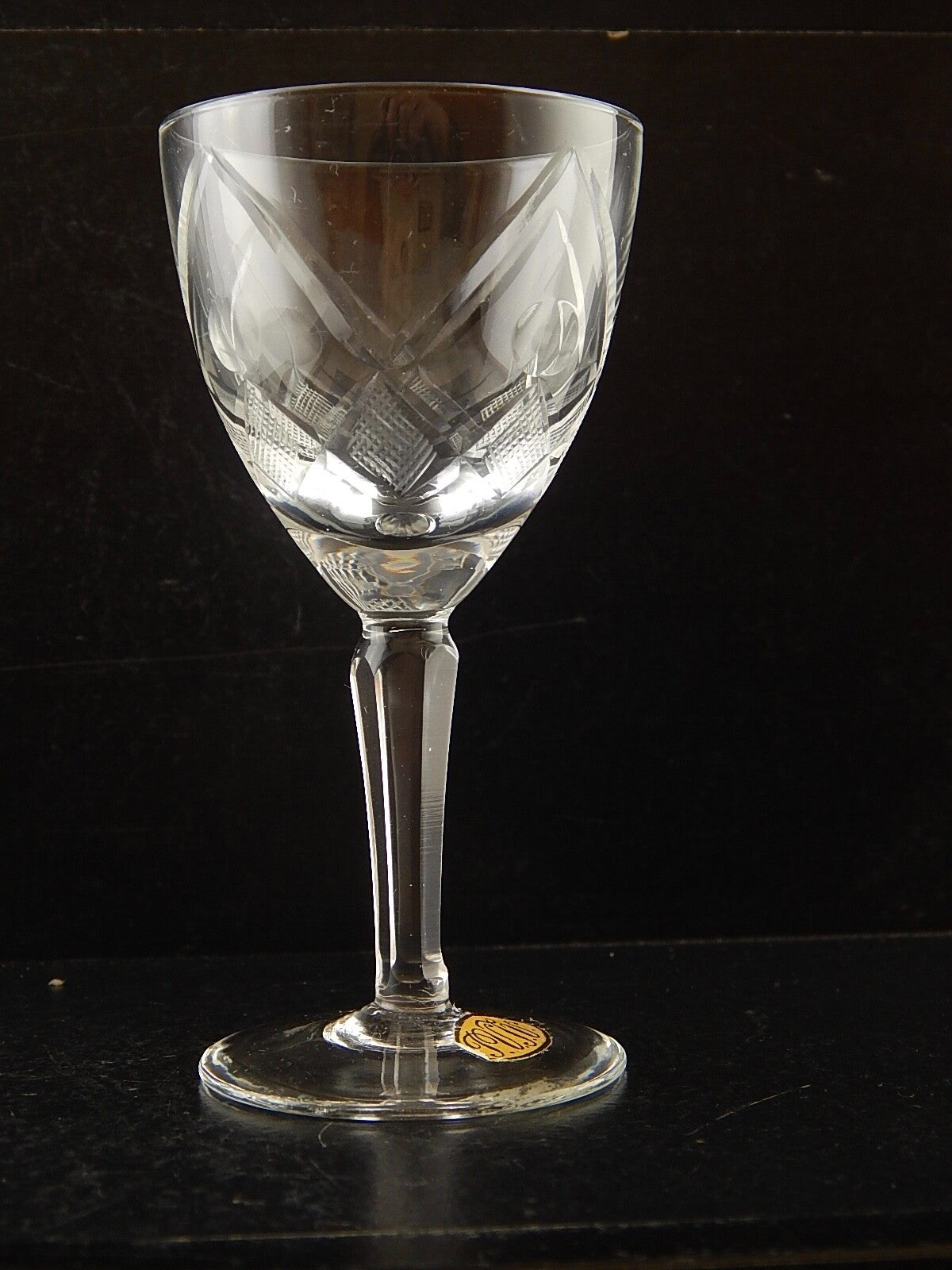 ANTICO ART DECO SERVIZIO 10 BICCHIERI CALICI CRISTALLO DESSERT BOEMIA MOLATI