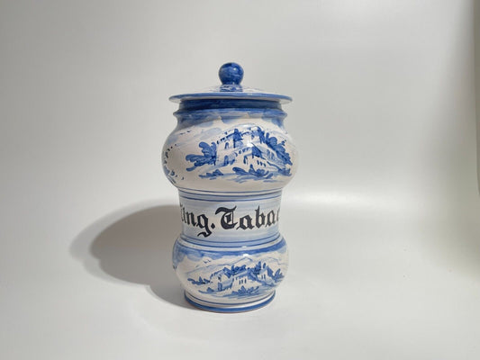 ALBARELLO FARMACIA UNG TABACI CERAMICA MAIOLICA ALBISOLA GIUSEPPE MAZZOTTI 1903