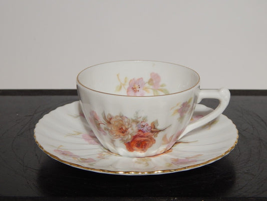 ANTICA TAZZINA CAFFÈ PORCELLANA BIANCA DECORO FLOREALE BAVARIA SELTMANN WEIDEN