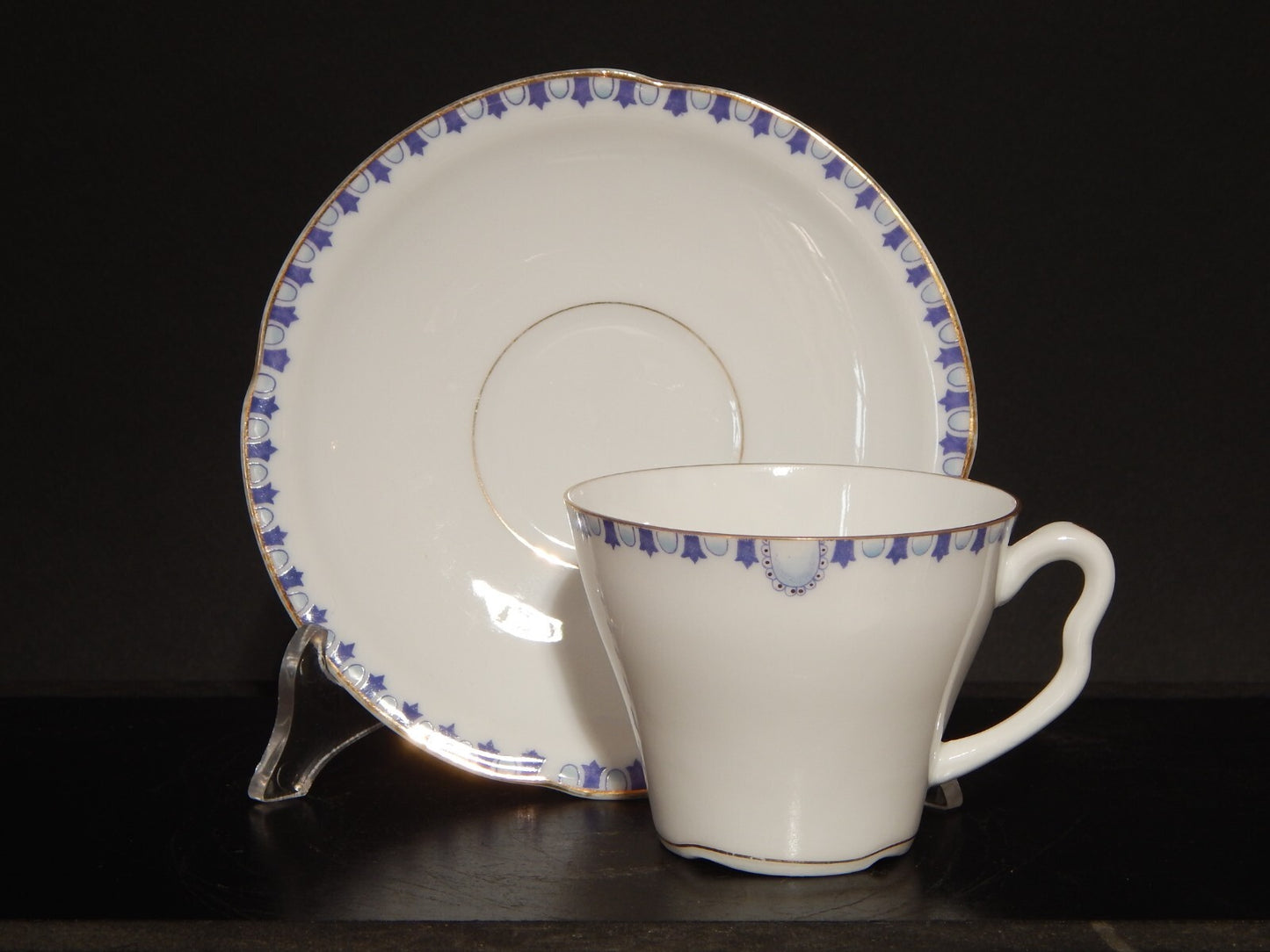 ANTICO LIBERTY DEL 1910 SERVIZIO 6 TAZZE TE' PORCELLANA J.Z.& CO PRE-ROSENTHAL