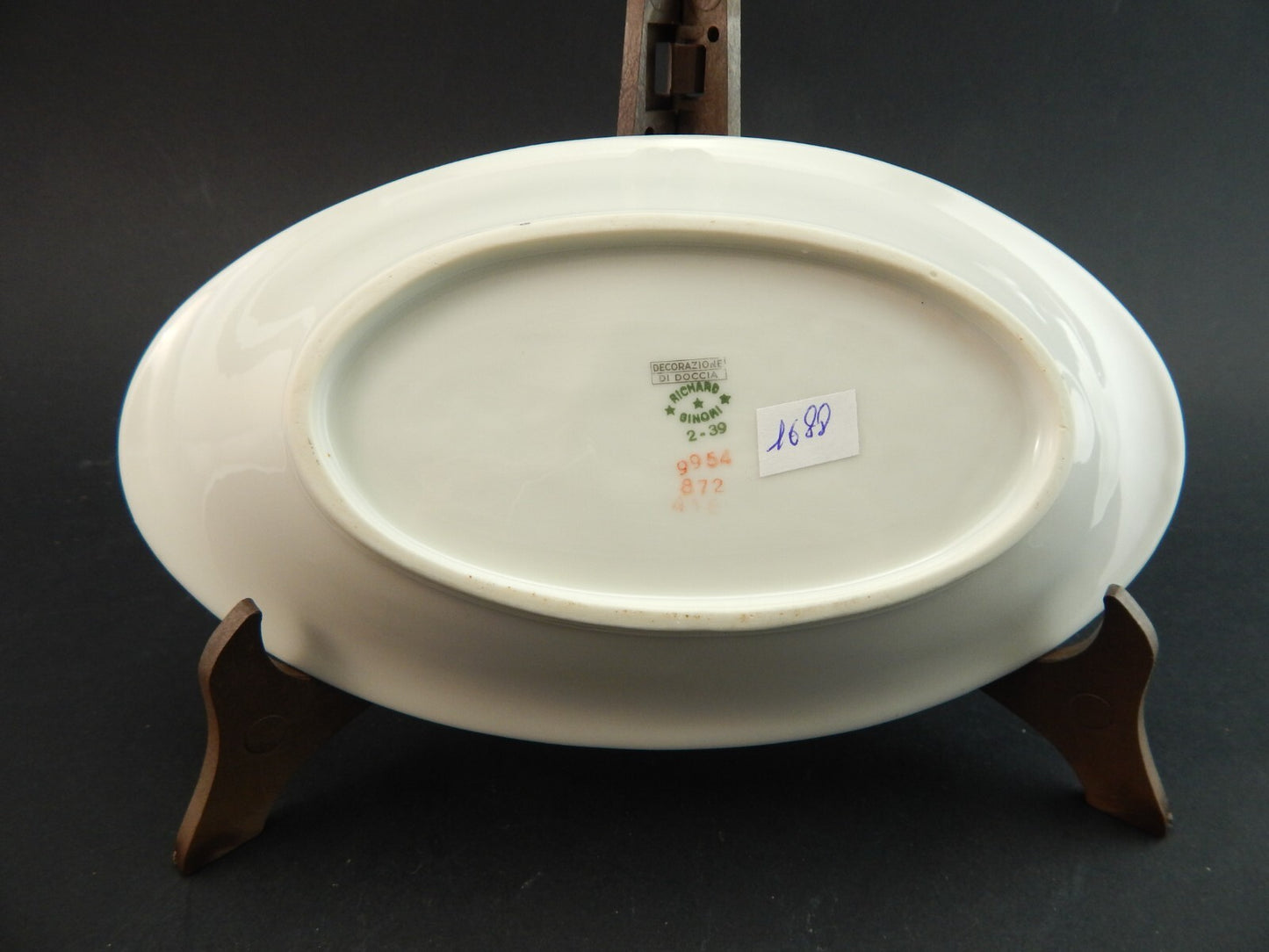 ANTICA RAVIERA VASSOIO OVALE IMPERO PORCELLANA RICHARD GINORI DOCCIA DEL 1939