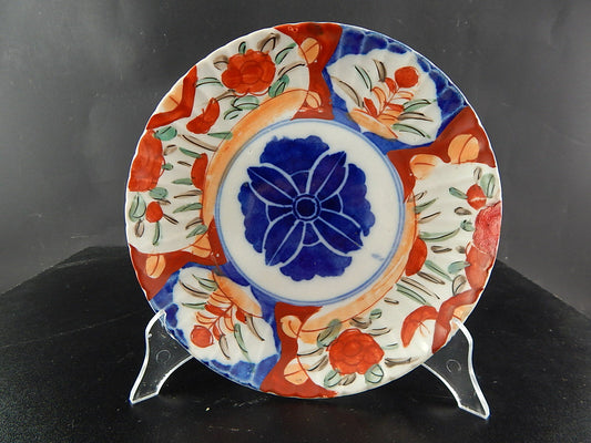 ANTIQUARIATO ORIENTALE PIATTO PORCELLANA GIAPPONE IMARI DIPINTO MANO XIX SEC #