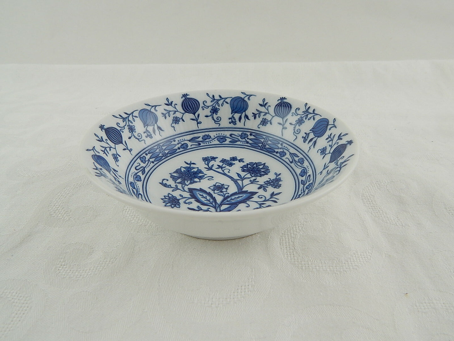 VINTAGE CIOTOLA SVUOTATASCHE PORCELLANA SELTMANN WEIDEN CIPOLLA BIANCO BLU