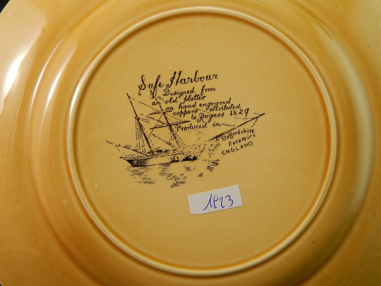 VINTAGE 3 PIATTI ROYAL STAFFORDSHIRE CERAMICS ENGLAND STAMPA MANO SAFE HARBOUR