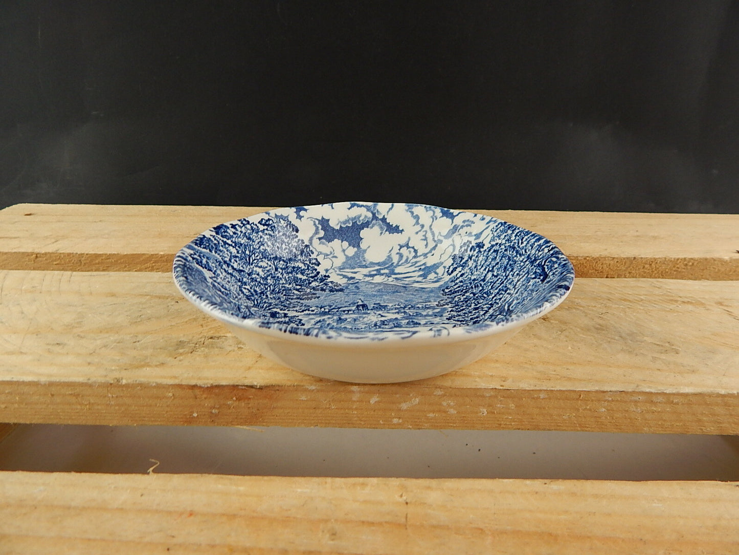 ANTICA CIOTOLA CEREALI MACEDONIA CROWN DUCAL SEMI PORCELLANA BRIDGE SCENES