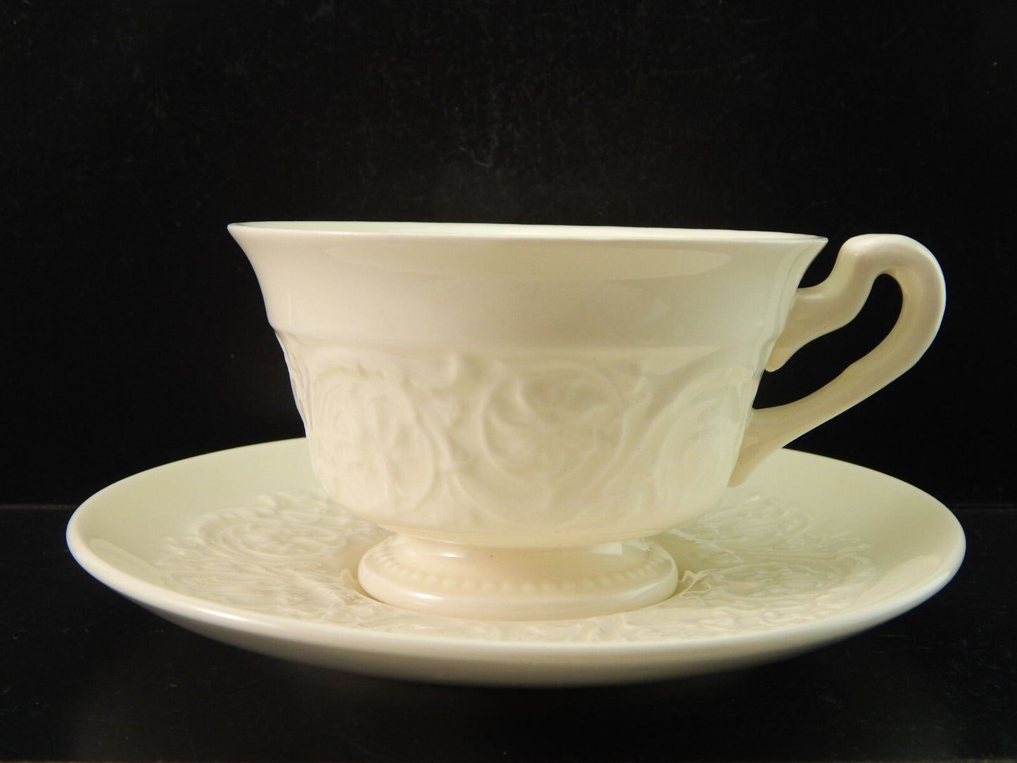 ANTICA TAZZA TÈ CON PIATTINO CERAMICA WEDGWOOD ETRURIA BARLASTON PATRICIAN #