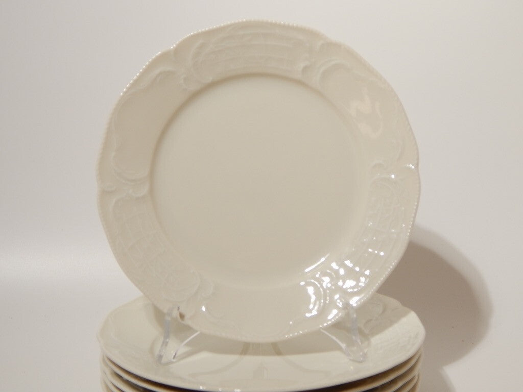 VINTAGE STILE ROCAILLE SERVIZIO 6 PIATTI DESSERT SANS SOUCI PORCELLANA ROSENTHAL