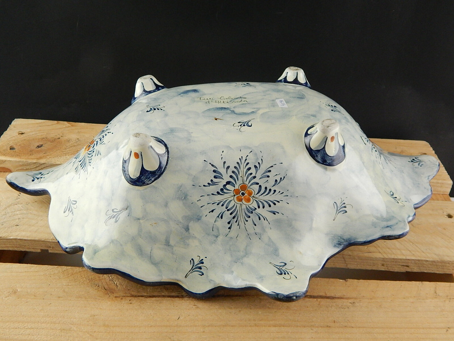 VINTAGE CENTROTAVOLA FRUTTIERA CERAMICA TURI DI ALBISSOLA PEZZO UNICO FATTO MANO